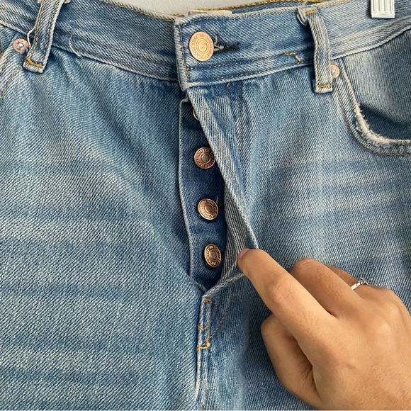 Free People We the Free Maggie Mid-Rise Straight Leg Jean in Light Stone Wash - Picture 8 of 11